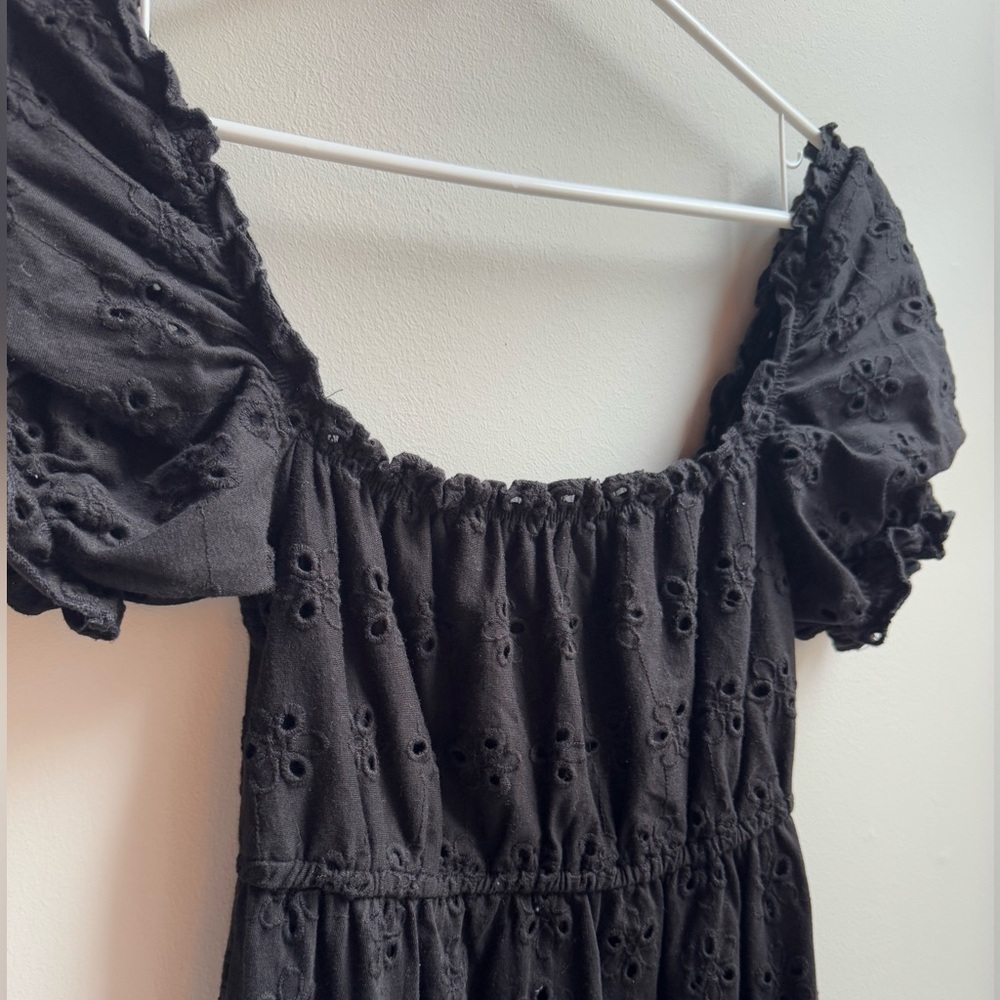 Eyelet Puff Sleeve Dress